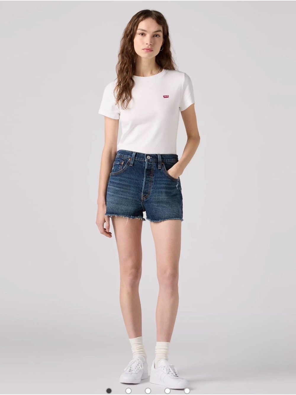 Levi's Women's Dark Blue Denim 501 Original Shorts